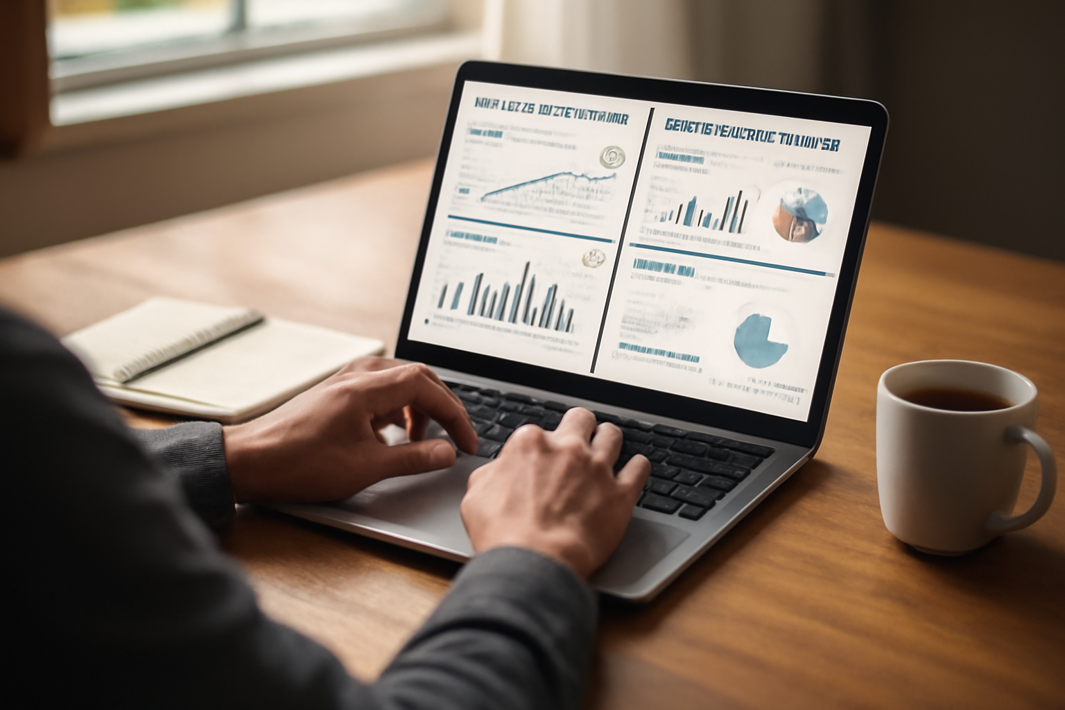 Pemula membandingkan beberapa platform affiliate di laptop untuk memilih yang tepat